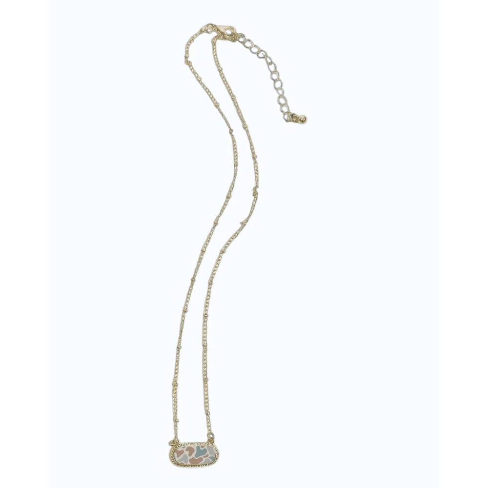 NEW THE FRONT PORCH LABEL women's camo necklace in gold